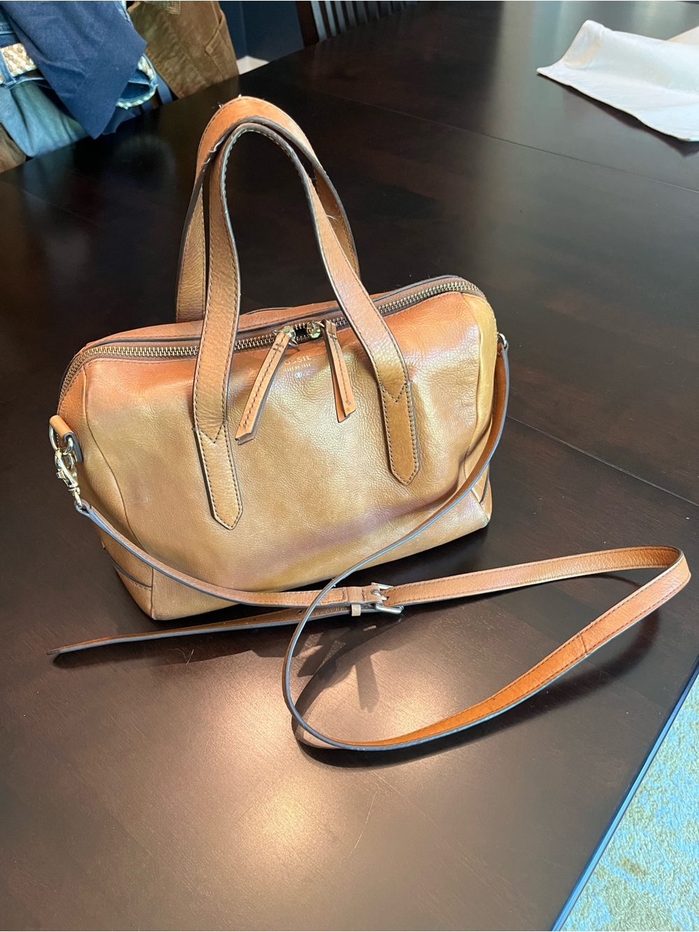 Fossil Issue No. 1954 Vintage Leather Satchel Leather Brown Satchel